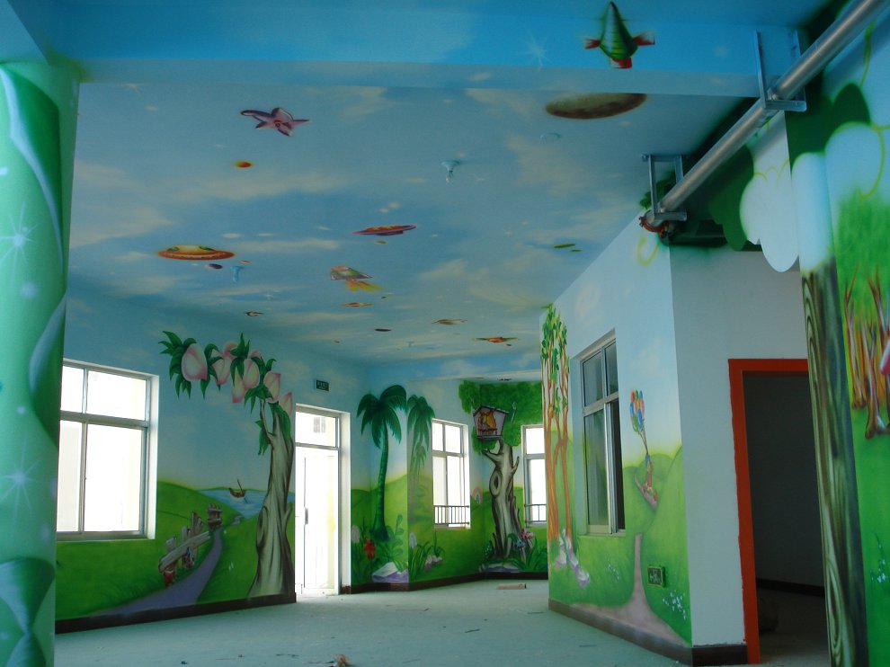 南昌涂鴉墻繪,南昌古建彩繪,南昌幼兒園手繪墻畫